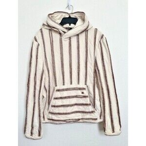 Amiri Contrast Stitch Hoodie Sweater Long Baseball Cream White Brown Size Medium